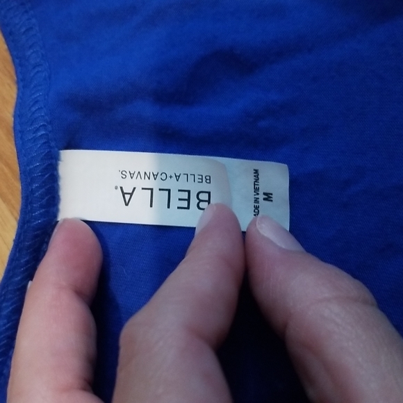 Bella + canvas blue tank top no pain no booty gains size medium - Picture 3 of 8